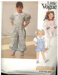 2273 VOGUE KIDS SS-LS TIED TUCK DRESS, JUMPSUIT PATTERN 2, 4